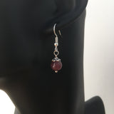 Genuine Lepidolite Simple Drop Earrings - Quality Gemstone Drop Earrings