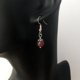 Genuine Lepidolite Simple Drop Earrings - Quality Gemstone Drop Earrings