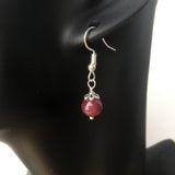 Genuine Lepidolite Simple Drop Earrings - Quality Gemstone Drop Earrings
