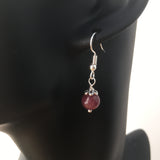 Genuine Lepidolite Simple Drop Earrings - Quality Gemstone Drop Earrings
