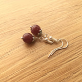 Genuine Lepidolite Simple Drop Earrings - Quality Gemstone Drop Earrings