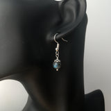 Genuine AAA Blue Flash Labradorite Simple Drop Earrings - Quality Gemstone Drop Earrings