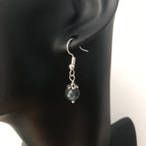 Genuine AAA Blue Flash Labradorite Simple Drop Earrings - Quality Gemstone Drop Earrings