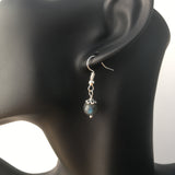 Genuine AAA Blue Flash Labradorite Simple Drop Earrings - Quality Gemstone Drop Earrings