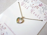 Opal Dragon Heart Necklace - Mermaid Tail Pendant. Mermaid Scale Heart.