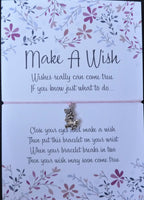 Wish Bracelet - Bunny Rabbit Charm. Easter Gift. Spring. Choice of Colours