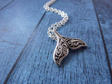 Whale Tail Necklace - Silver Whale Tail Pendant. Layering Necklace. Maori Whale Tail.