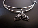 Maori Whale Tail Charm Bangle - Whale Tail Stacking Bangle.