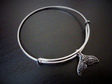 Maori Whale Tail Charm Bangle - Whale Tail Stacking Bangle.