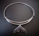 Maori Whale Tail Charm Bangle - Whale Tail Stacking Bangle.
