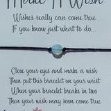 Wish Bracelet - Opalite Gemstone Charm. Chakra Bracelet