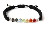 Rainbow Bracelet - Choose Pride or Chakra Rainbow. Macrame Bracelet. Unisex. Choice of Colours