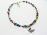 Little Bird of Sunshine Beaded Bracelet - Stacking Bracelet. Summer Beach Jewelry. Holiday Gift. Bird Charm