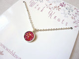 Stardust Necklace - Faux Druzy Pendant. Silver Plated Chain, Choose Length. Choice of Colours