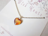 Gold Plated Mermaid Tail Heart Necklace - Dragon Scale Pendant. Choice of Colours.