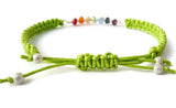 Rainbow Bracelet - Choose Pride or Chakra Rainbow. Macrame Bracelet. Unisex. Choice of Colours
