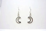 Little Moon Earrings - Silver Moon Earrings. Simple Drop Earrings. Crescent Moon.