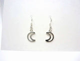 Little Moon Earrings - Silver Moon Earrings. Simple Drop Earrings. Crescent Moon.