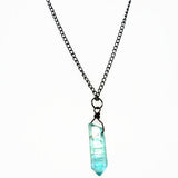 Aqua Aura Crystal Necklace - Natural Healing Aura Quartz. Layering Necklace. Choiice of Chain & Length