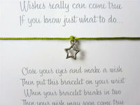 Wish Bracelet - Star Charm Bracelet. Tiny Star Bracelet. Choice of Colours