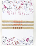 Hemp Macrame Bracelets Set - Stack of Bracelets. Peach Bracelet Set. Beach Holiday Jewellery. Stacking Bracelets
