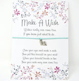 Wish Bracelet - ABC Book Charm. End of Term Teacher Gift. String Bracelet. Choice of Colours