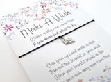 Wish Bracelet - ABC Book Charm. End of Term Teacher Gift. String Bracelet. Choice of Colours