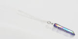 Sterling Silver Cobalt Blue Aura Crystal Necklace - Healing Quartz Crystal Necklace. Choice of length