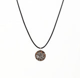 Silver Lotus Flower Necklace. Lotus Blossom Pendant - Adjustable Black Cotton Cord.
