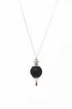 Aromatherapy Essential Oil Diffuser Necklace. Lava Stone Pendulum - Choose Length
