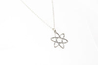 Atom Pendant. Silver Molecule Necklace. Choose Length.