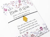 Wish Bracelet - Gold Hamsa Hand Charm Bracelet. Golden Hand of Fatima. Protection Gift - Choice of Colours