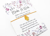 Wish Bracelet - Gold Hamsa Hand Charm Bracelet. Golden Hand of Fatima. Protection Gift - Choice of Colours