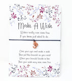 Wish Bracelet - Rose Gold Ohm Charm Meditation Gift. Lucky String Bracelet. Choice of Colours Wish Knots
