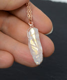 Rose Gold Angel Aura Necklace - Rose Gold Plated Chain - Choose Length