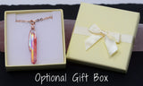 Rose Gold Flame Aura Necklace - Rose Gold Plated Chain - Choose Length