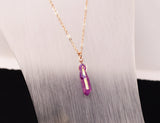 Rose Gold Hot Pink Aura Necklace - Rose Gold Plated Chain - Choose Length