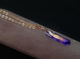 Rose Gold Violet Aura Necklace - Rose Gold Plated Chain - Choose Length