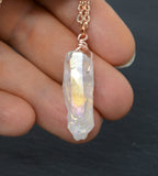 Rose Gold Angel Aura Necklace - Rose Gold Plated Chain - Choose Length