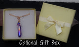 Rose Gold Violet Aura Necklace - Rose Gold Plated Chain - Choose Length