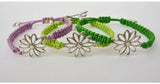 Hippie Daisy Bracelet - Macrame Flower Bracelet. Adjustable Stacking Bracelet. Choice of Colours.