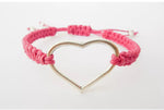 LOVE Heart Bracelet - Macrame Bracelet. Knotted Adjustable Bracelet. Choice of Colours