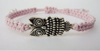Owl Bracelet - Macrame Bracelet. Adjustable Friendship Bracelet. Choice of Colours
